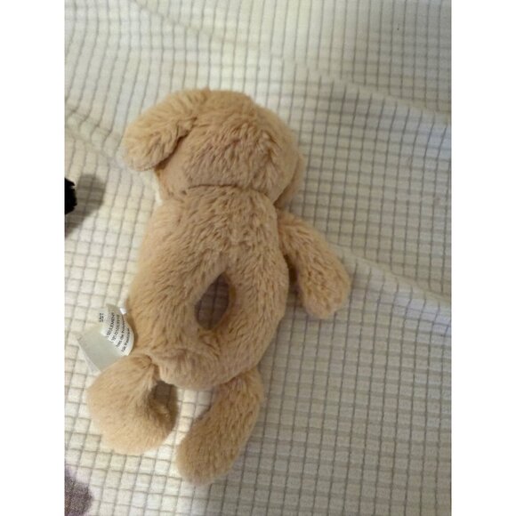 Jellycat London Bashful Puppy Plush& Little Brown Puppy Rattle Lovey Toy Rare - Picture 7 of 10